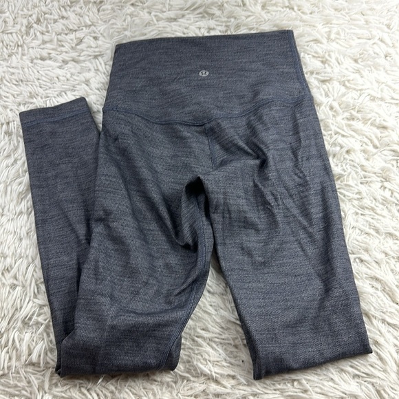 Lululemon Align Pant II 25" Mini Heathered Herringbone Heathered Black White / B - Picture 3 of 5